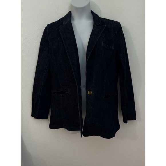 INC International Concepts Dark Denim Single Breasted Blazer Women Size XL - Picture 2 of 6